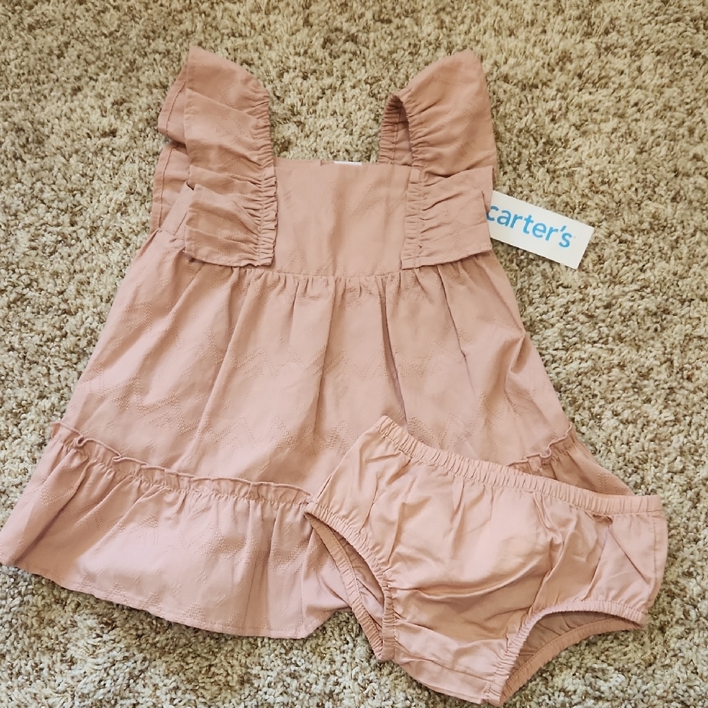 Carter's Blush Ruffled Diaper Cover Set